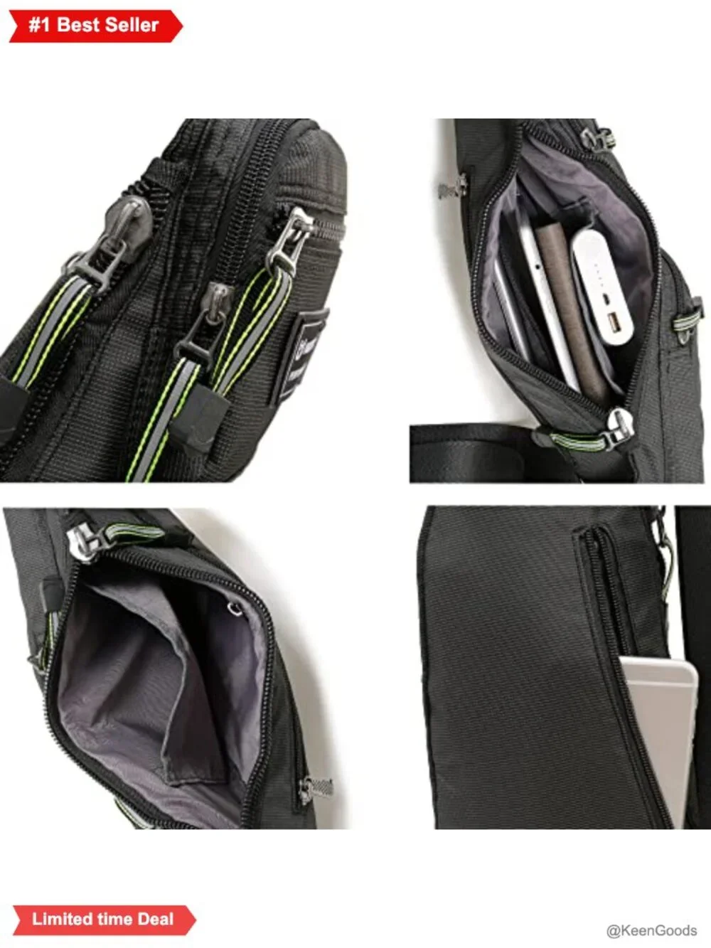 NICGID Sling Bag Chest Shoulder Backpack Crossbody Daypack Nylon